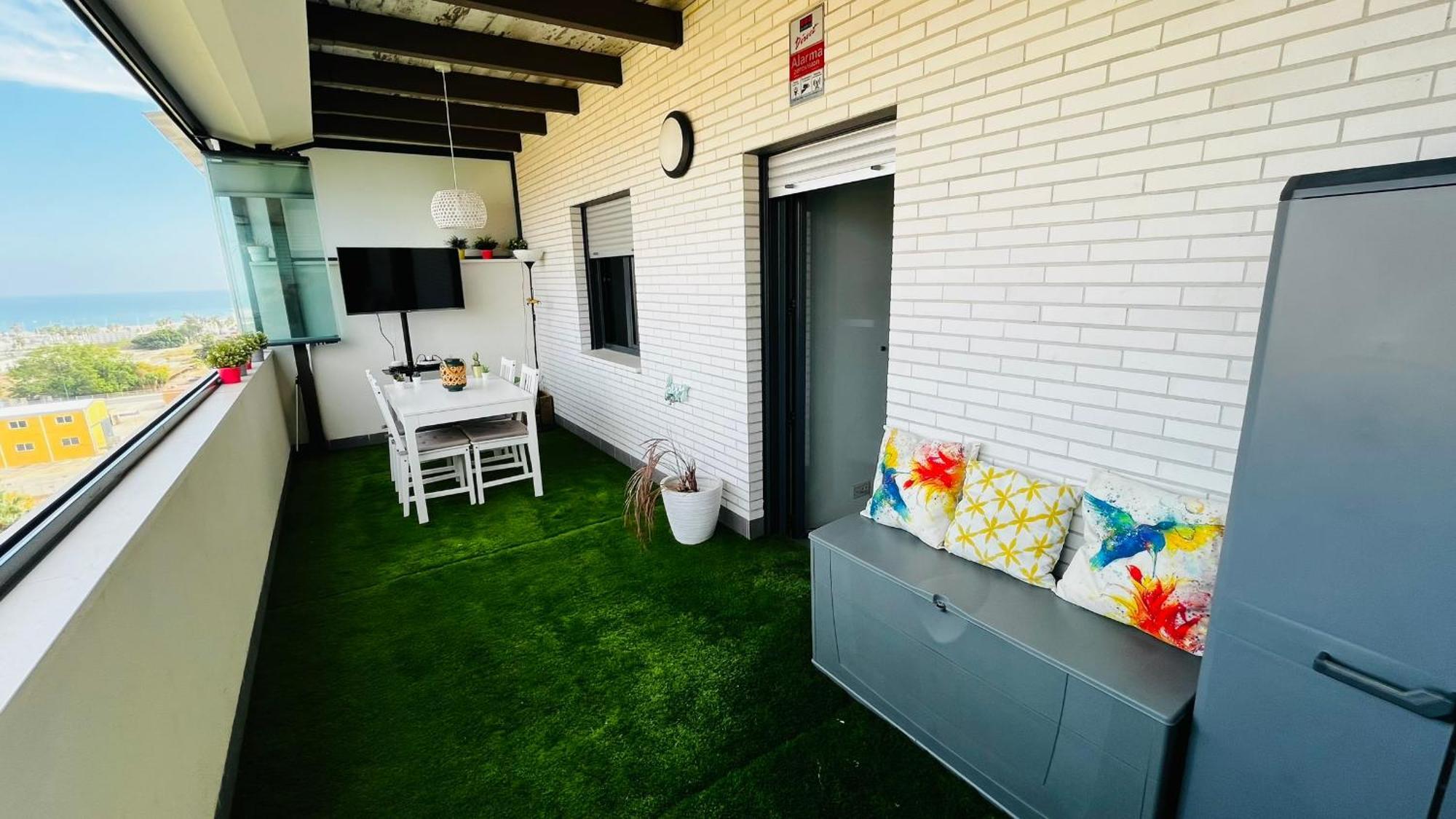 말라가 Atico Con Piscina Y Vistas Al Mar Habitat Litoral 아파트 외부 사진