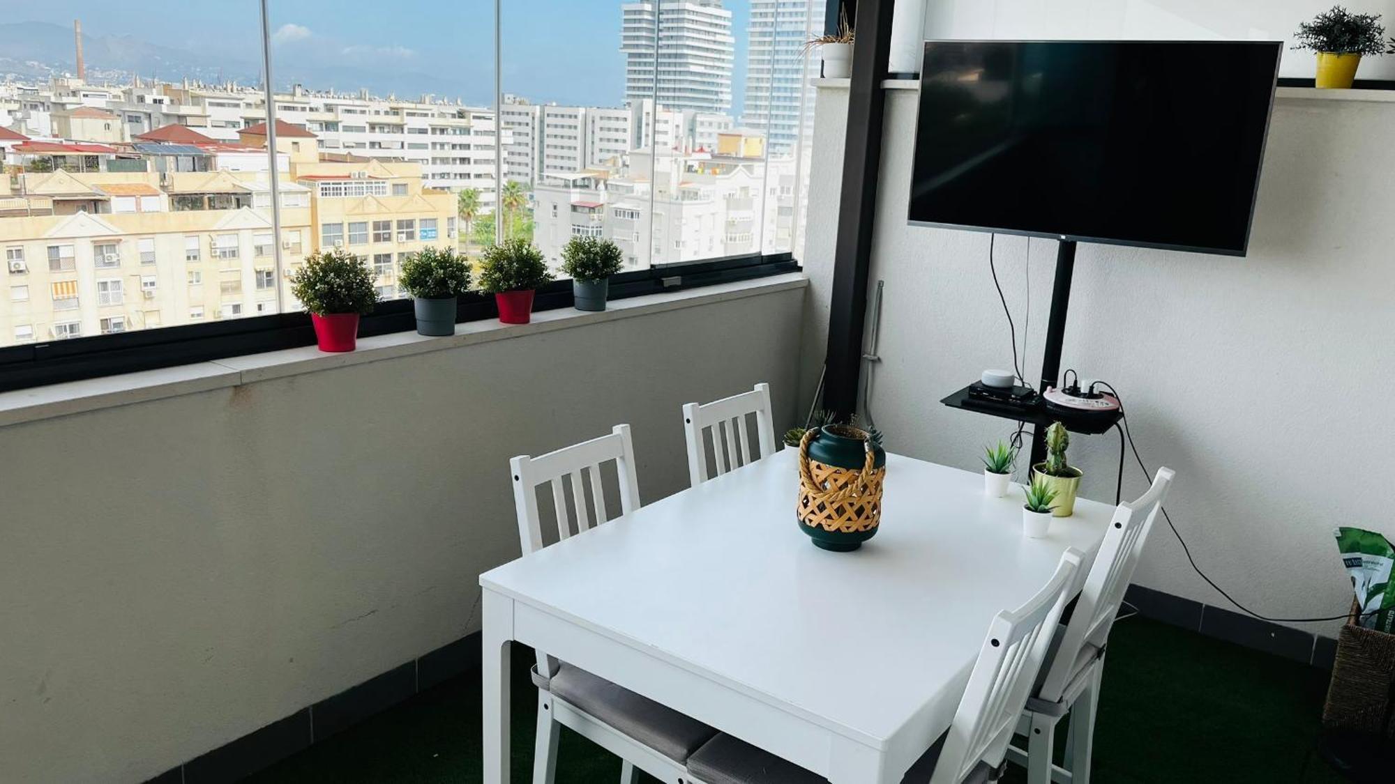 말라가 Atico Con Piscina Y Vistas Al Mar Habitat Litoral 아파트 외부 사진